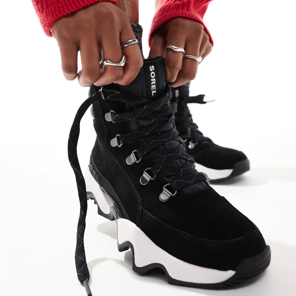 Sorel Black and White High-Top Boots